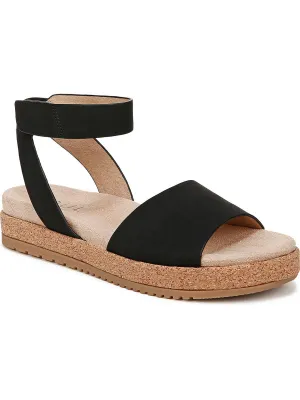 Deara Womens Faux Leather Platform Ankle Strap