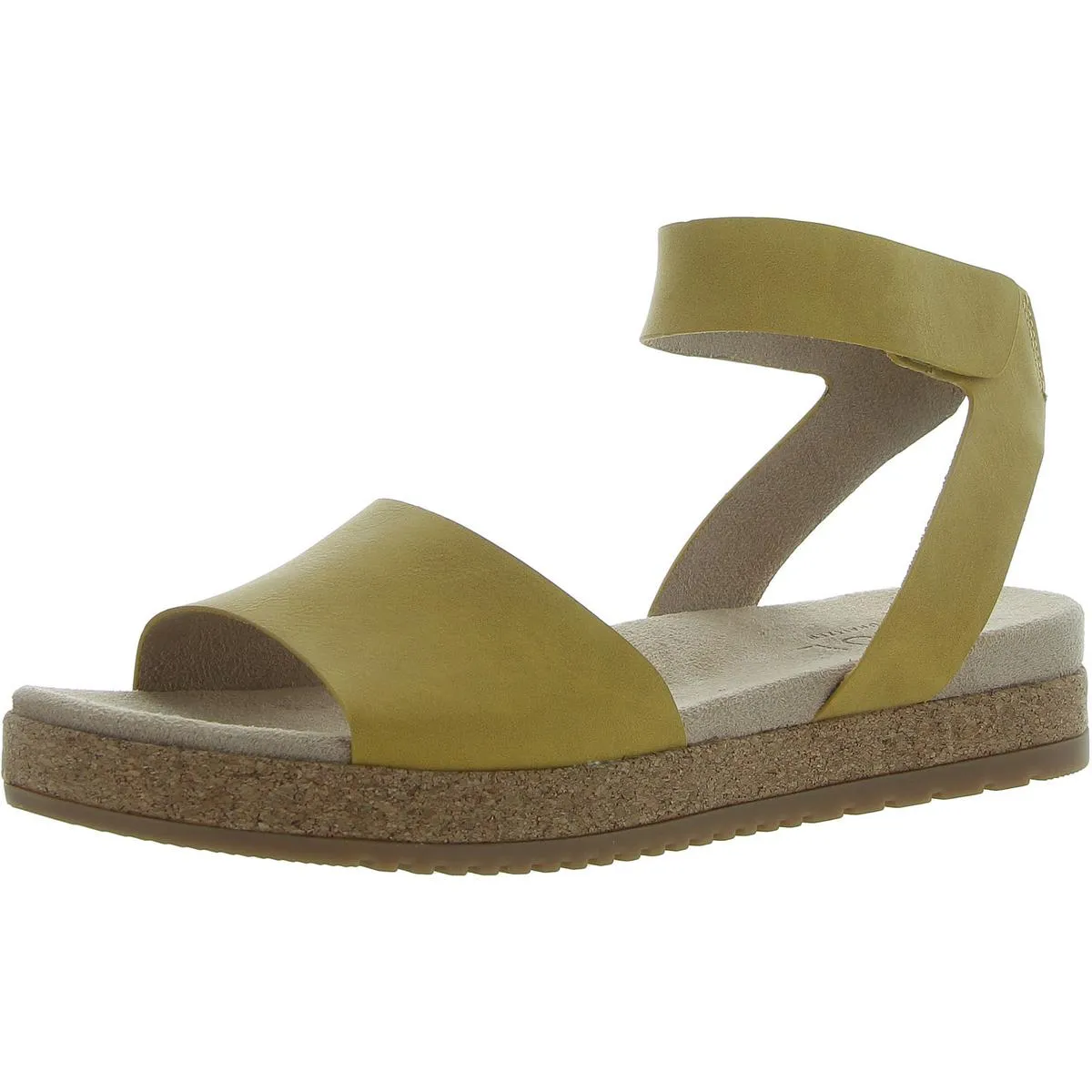 Deara Womens Faux Leather Platform Ankle Strap