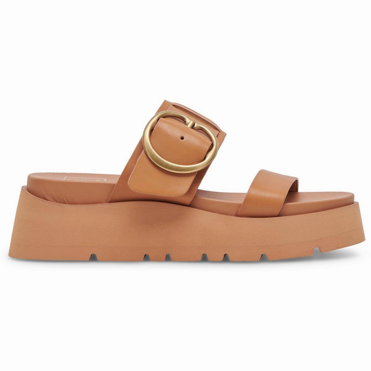 Dex Womens Buckle Leather Slide Sandals