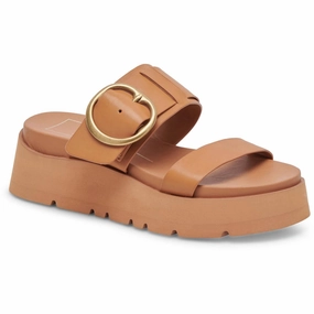 Dex Womens Buckle Leather Slide Sandals