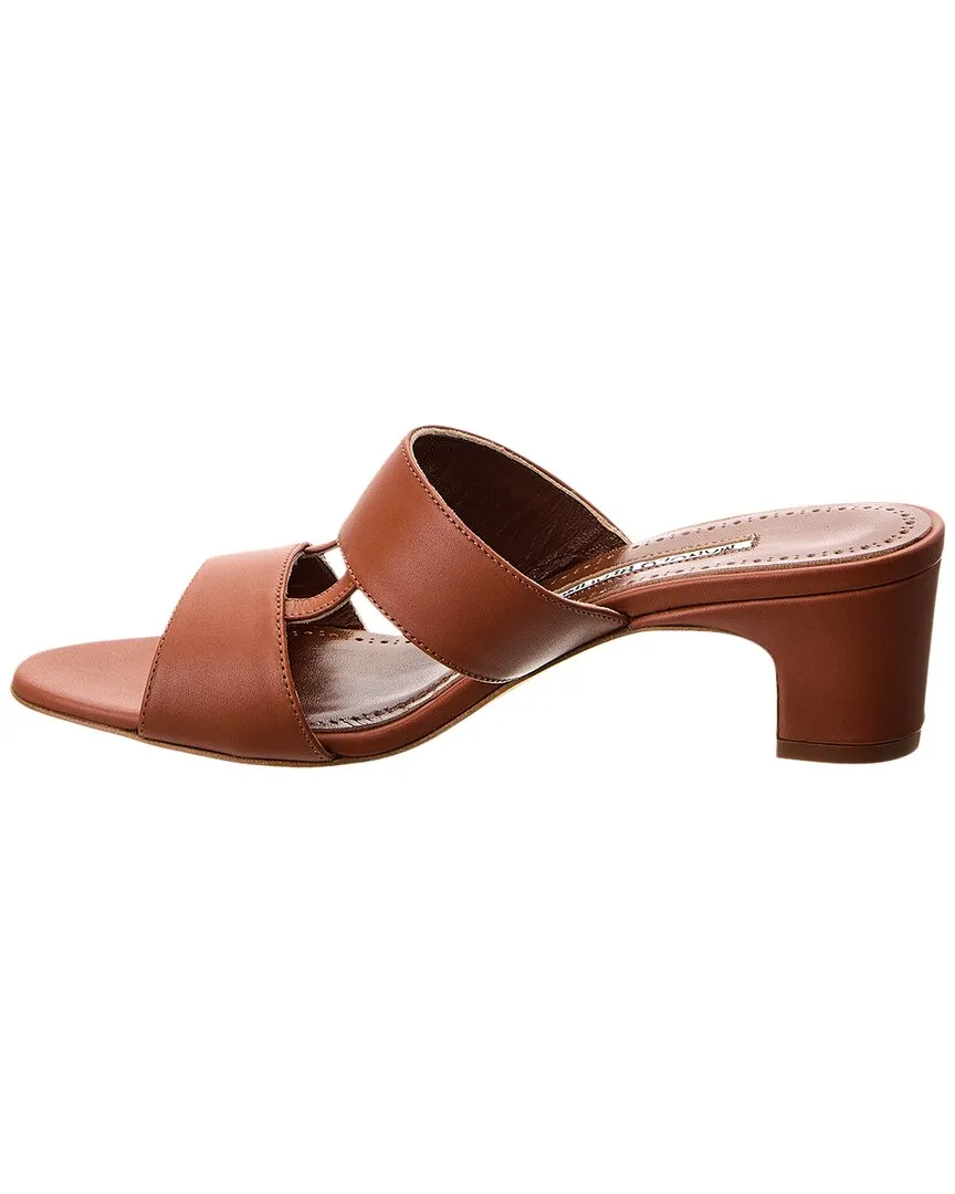 DNU Manolo Blahnik Chus 50 Leather Sandal (Authentic Pre-Owned)