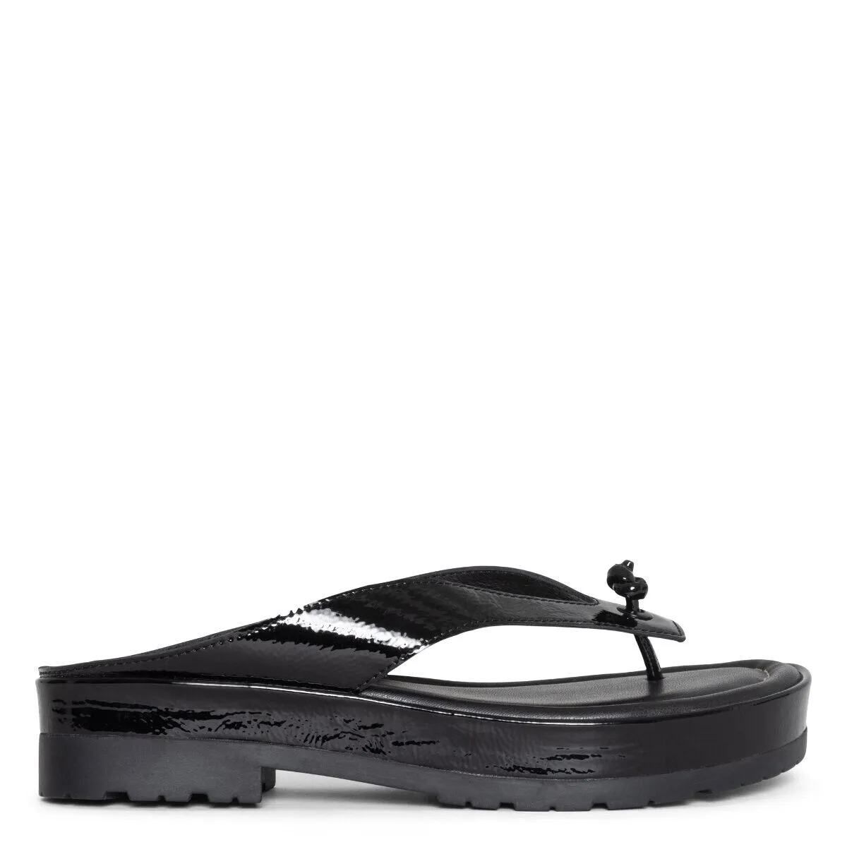 Donald Pliner Seena Sandals Women's US 7.5 Black Leather Platform Thong KHD1117