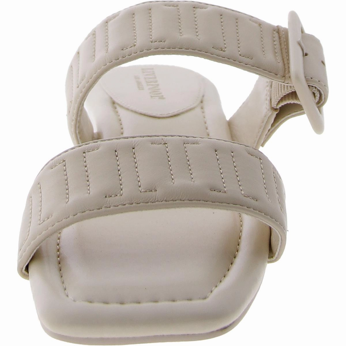 DOWNTOWN Womens Leather Square toe Slide Sandals