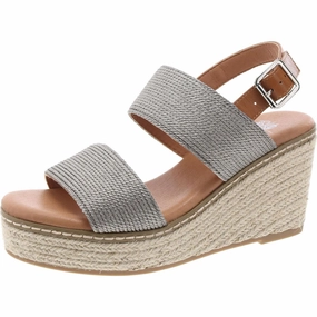 Ellis Womens Metallic Buckle Espadrilles