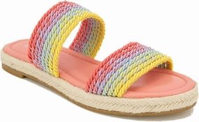 Esprit Arya E2ARY90 Sandals Women's US 8.5 Multicolor Open Toe Espadrille KHD744