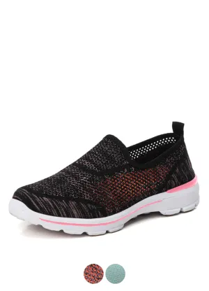 Estelita Women's Slip-On Breathable Mesh Summer Fashion Flat Black Shoes