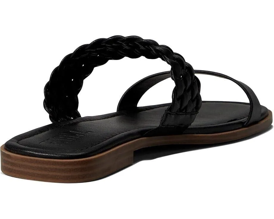 FARYL by Farylrobin Carmen Slide Womens 9.5 Black Leather Braided sandal KHD1005