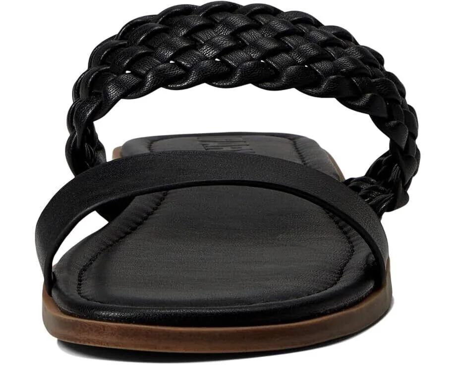 FARYL by Farylrobin Carmen Slide Womens 9.5 Black Leather Braided sandal KHD1005