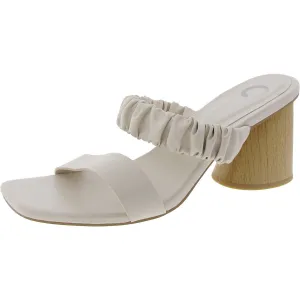 Fayth Womens Strappy Manmade Block Heel
