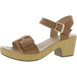 Felicity Too Womens Mixed Media Clog Ankle Strap