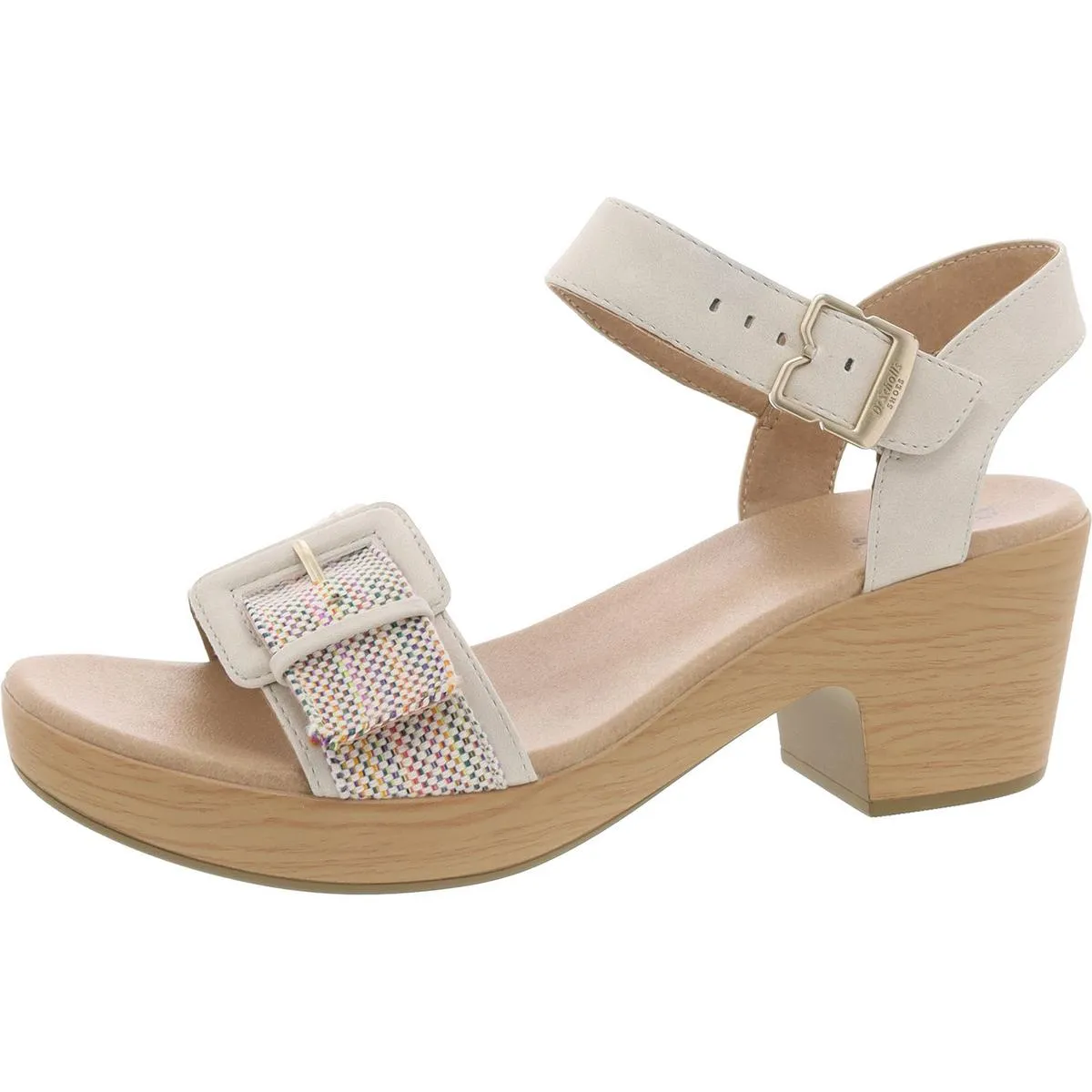 Felicity Too Womens Mixed Media Clog Ankle Strap