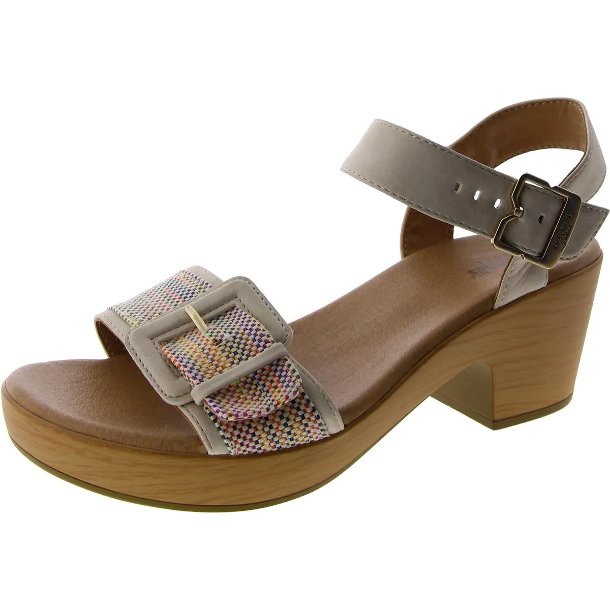 Felicity Too Womens Mixed Media Clog Ankle Strap