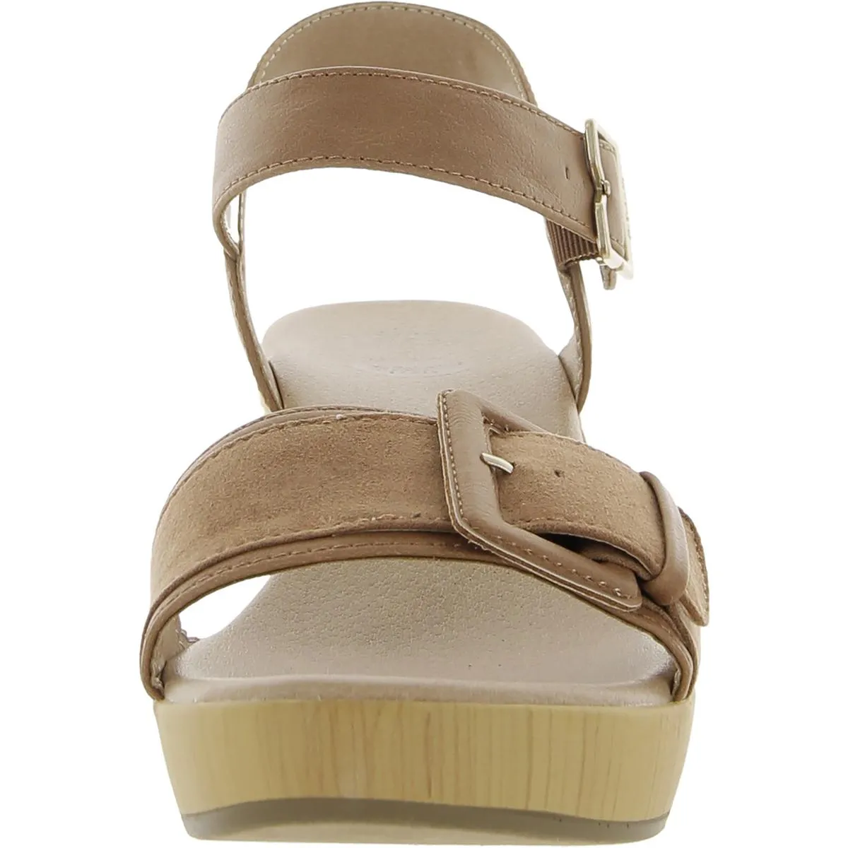 Felicity Too Womens Mixed Media Clog Ankle Strap