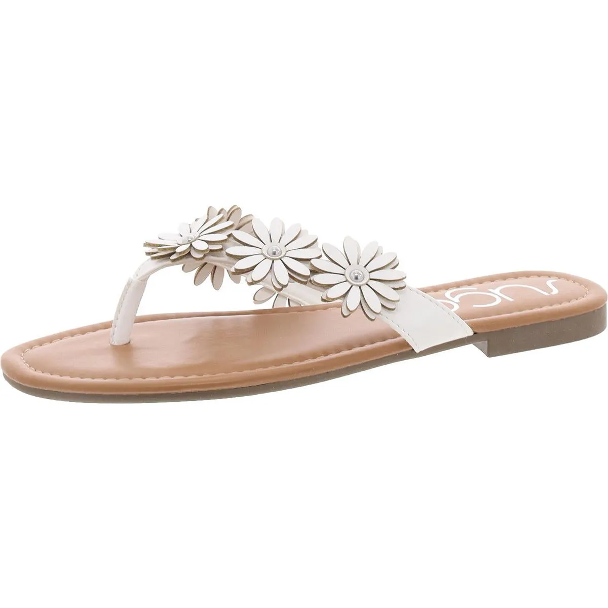 Finnesse Womens Faux Leather Thong Sandals