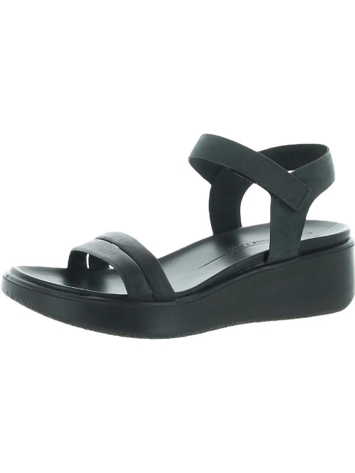 Flowt Womens Leather Open Toe Wedge Sandals