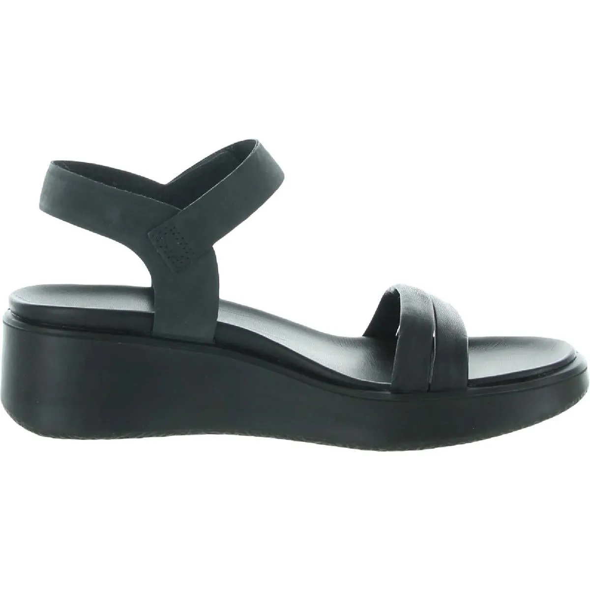 Flowt Womens Leather Open Toe Wedge Sandals