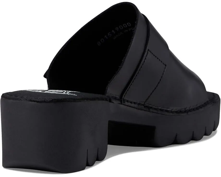 Fly London EPLE519FLY Sandals Women's US 7.5-8 Black Leather Block Heel ZPO1802