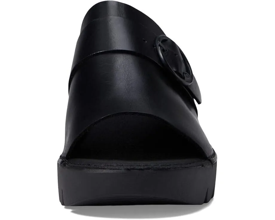 Fly London EPLE519FLY Sandals Women's US 7.5-8 Black Leather Block Heel ZPO1802