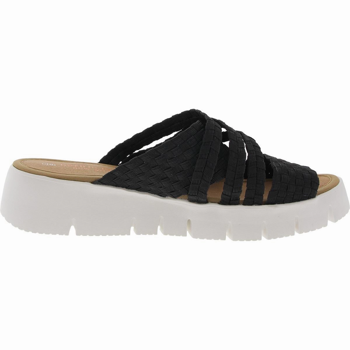 FX Kate Vegan Womens Padded Insole Woven Slide Sandals