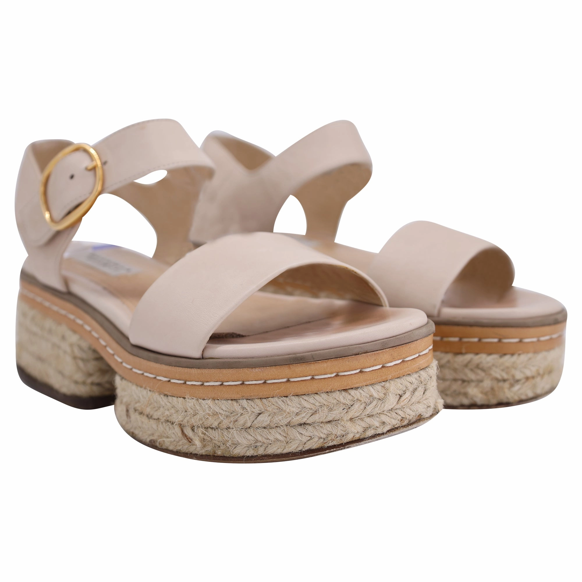 Gabriela Hearst Ryka Ankle-Strap Sandals in Beige Calfskin Leather