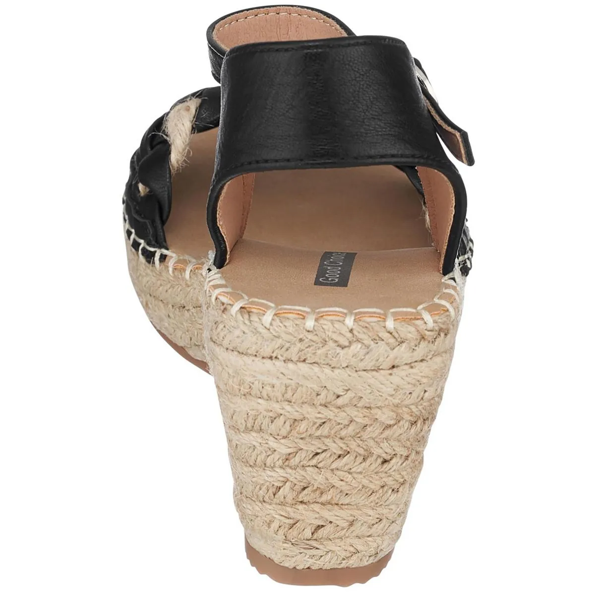 Gati Womens Faux Leather Ankle Strap Wedge Sandals