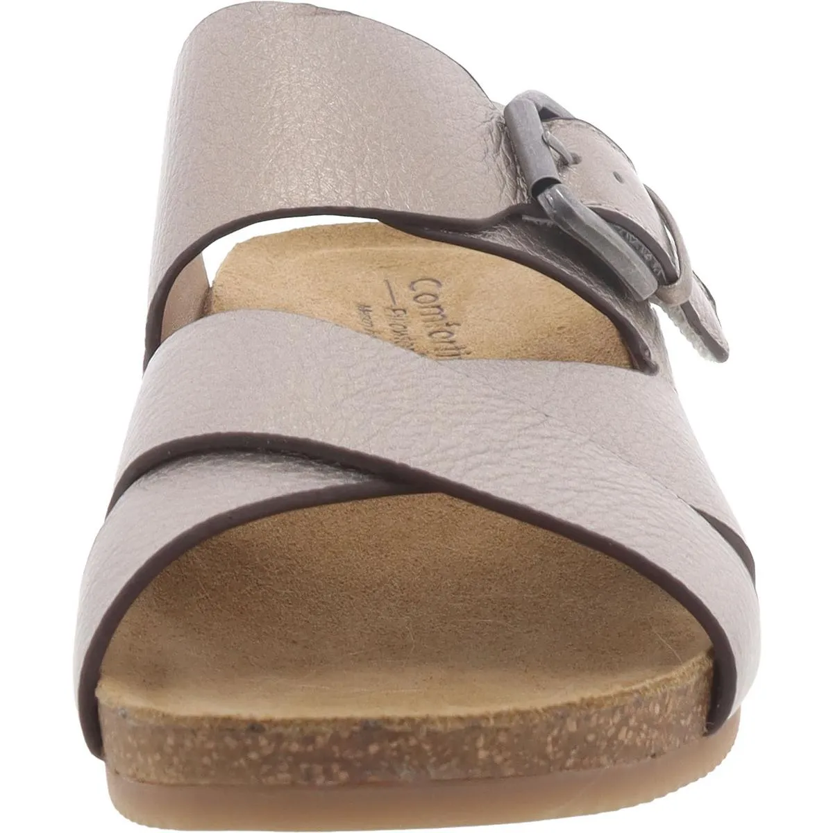 GERVAISE Womens Metallic Round toe Slide Sandals