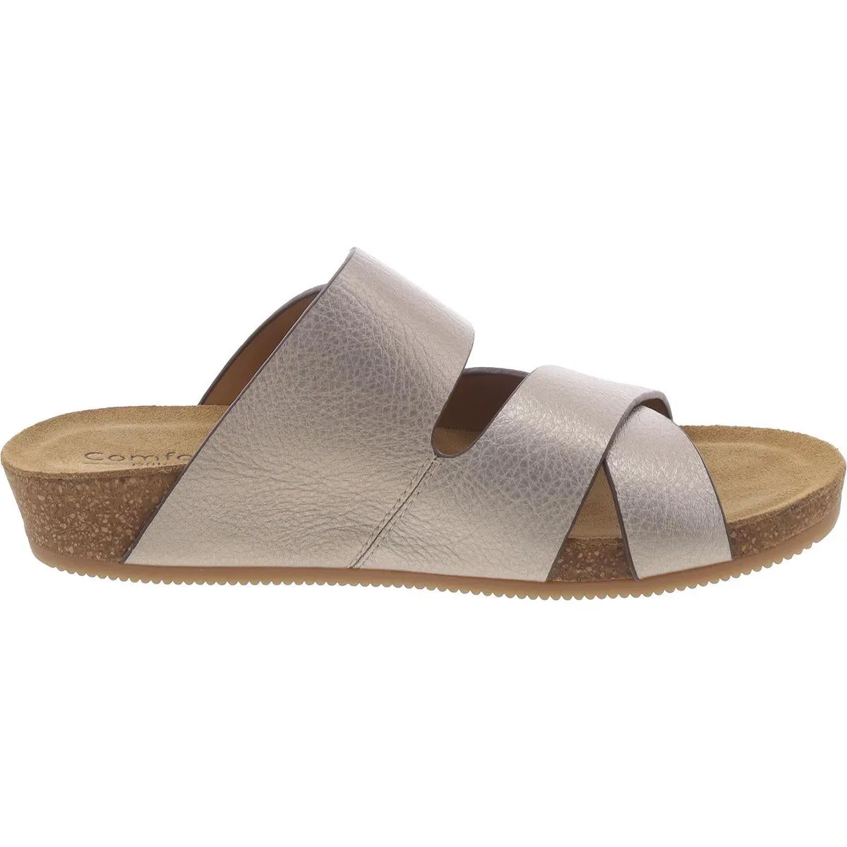 GERVAISE Womens Metallic Round toe Slide Sandals