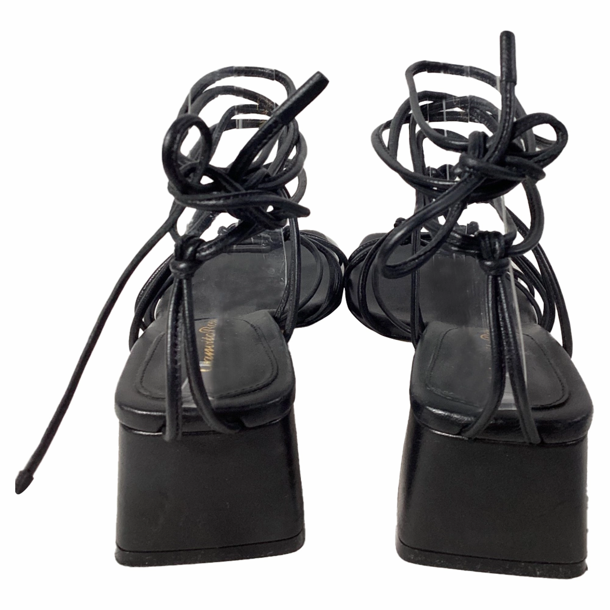 Gianvito Rossi Minas 45 Knotted Sandal Heels in Black Leather