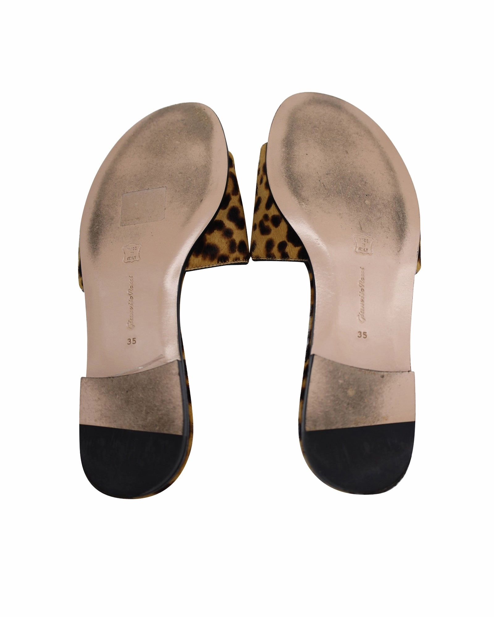 Gianvito Rossi Slides In Animal Print Ponyhair