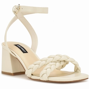 GRACANN3 Womens Braided Faux Leather Block Heel