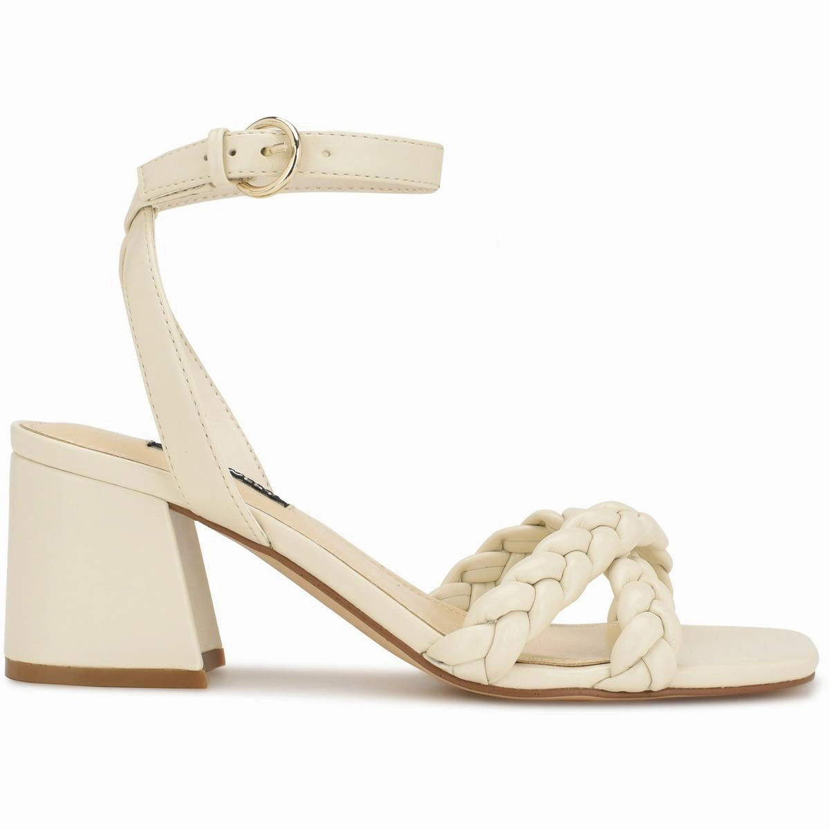 GRACANN3 Womens Braided Faux Leather Block Heel