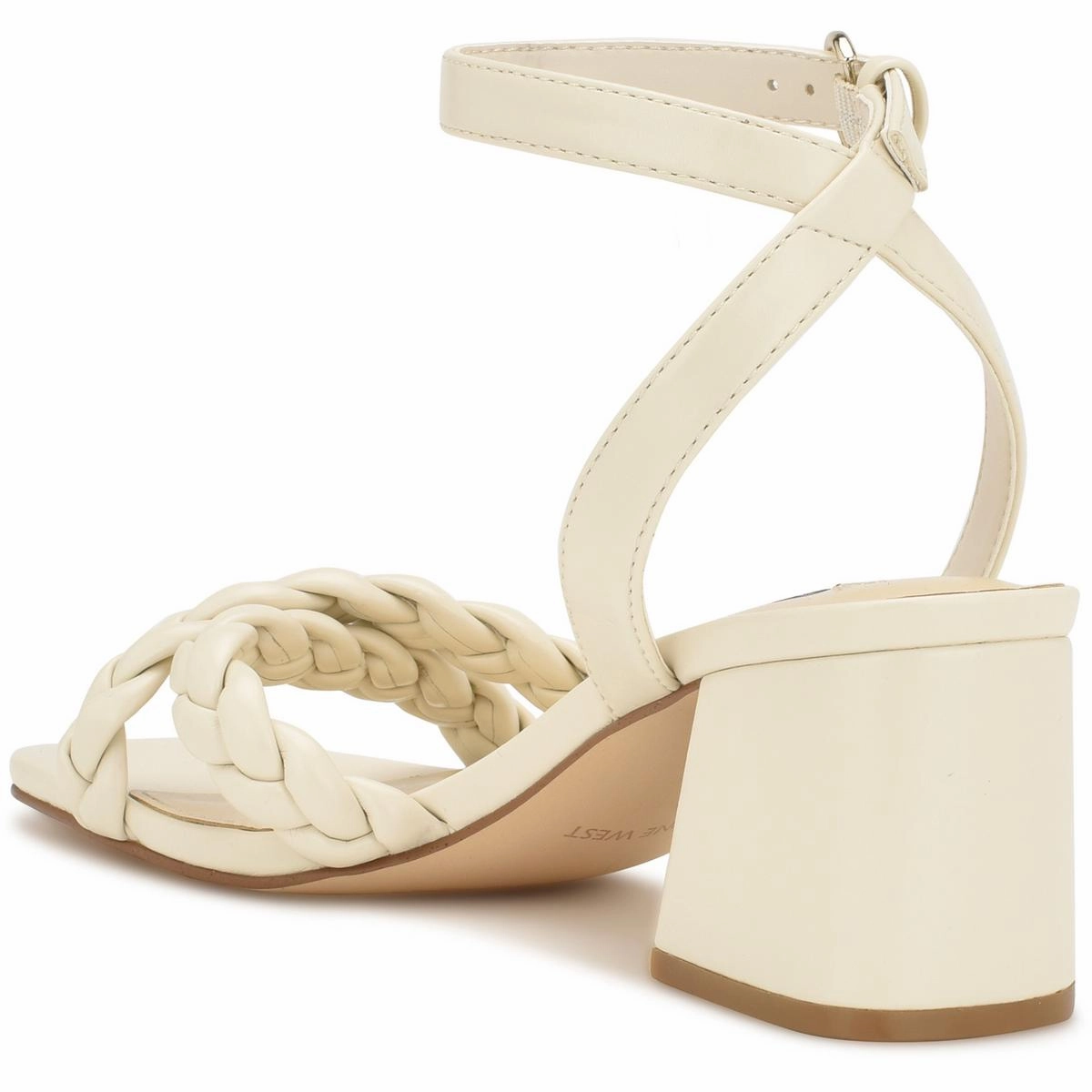 GRACANN3 Womens Braided Faux Leather Block Heel