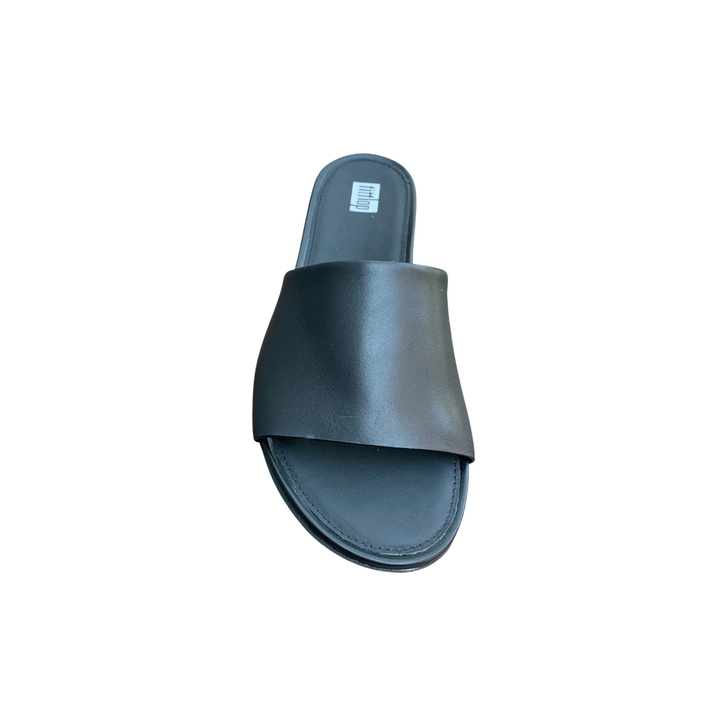 Gracie All Black Leather Pool Slide