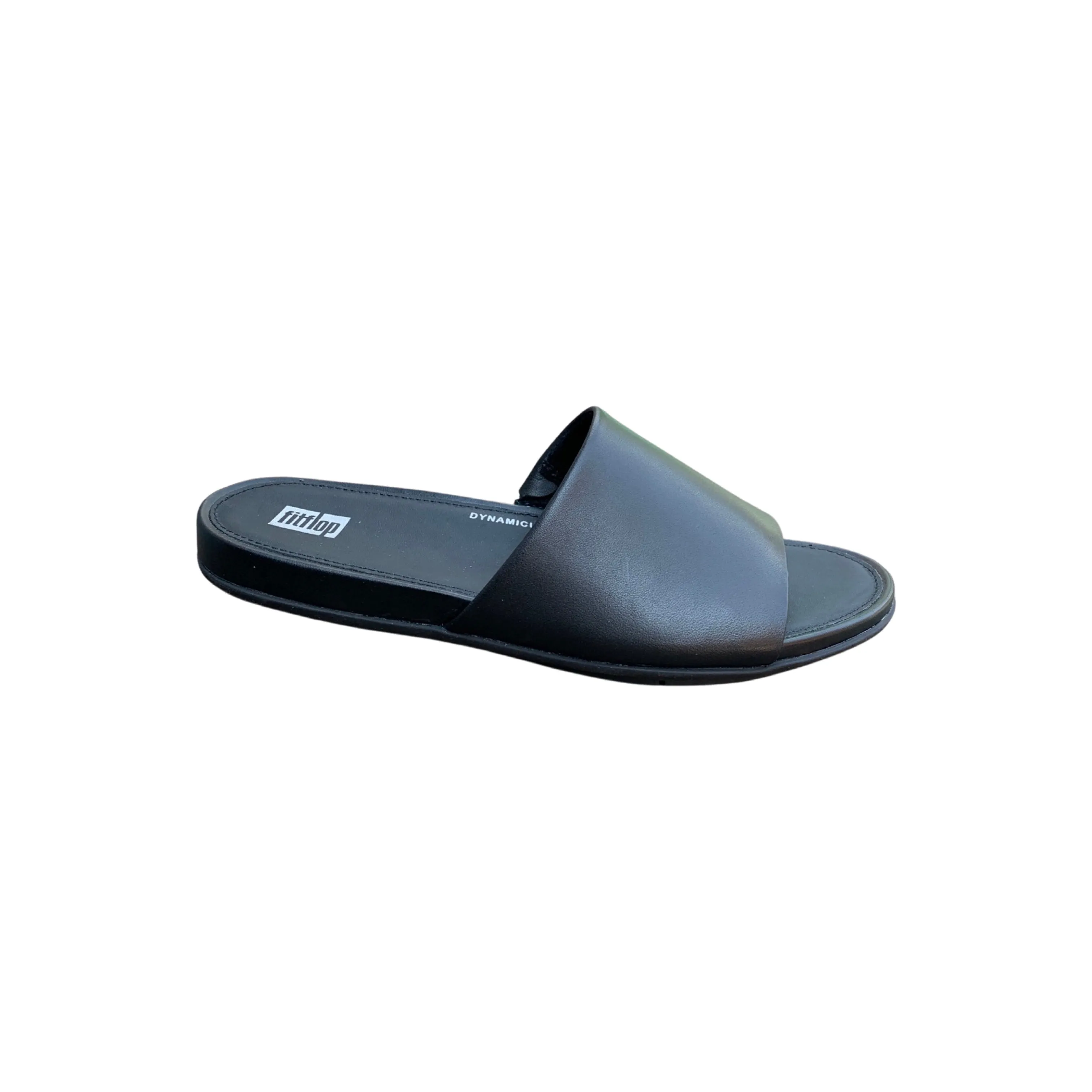 Gracie All Black Leather Pool Slide