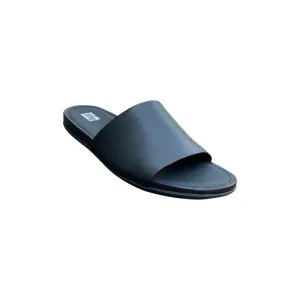 Gracie All Black Leather Pool Slide
