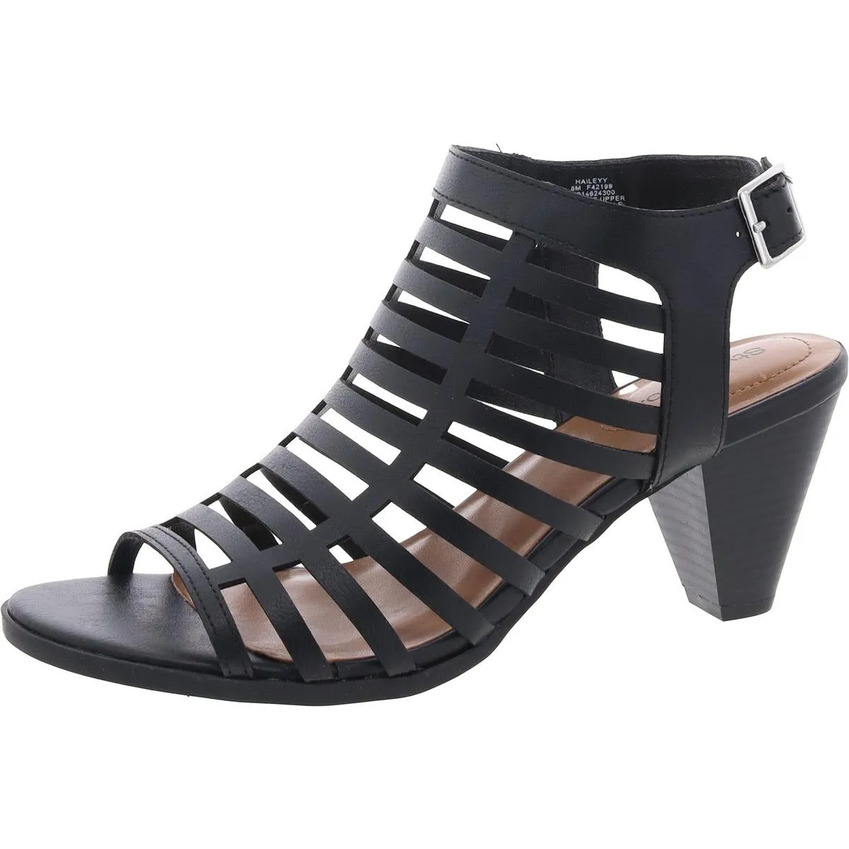 Haileyy Womens Strappy Man Made Block Heel