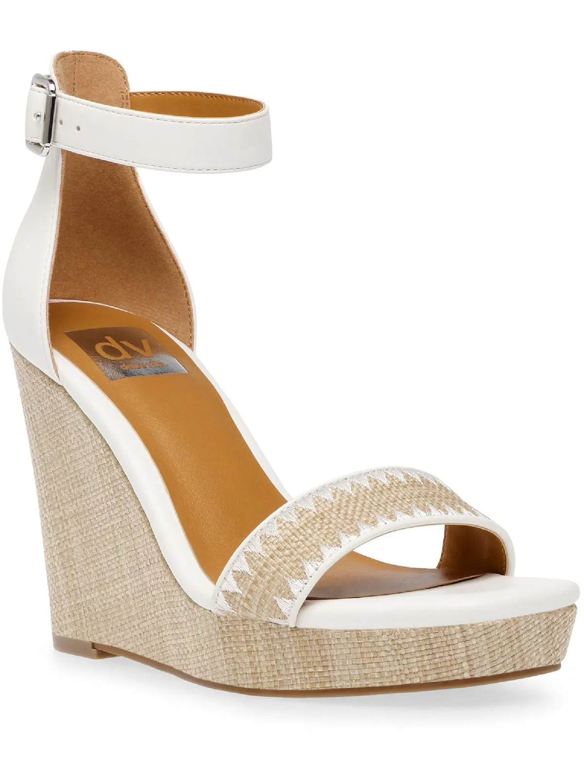 Harla Womens Faux Leather Platform Wedge Sandals