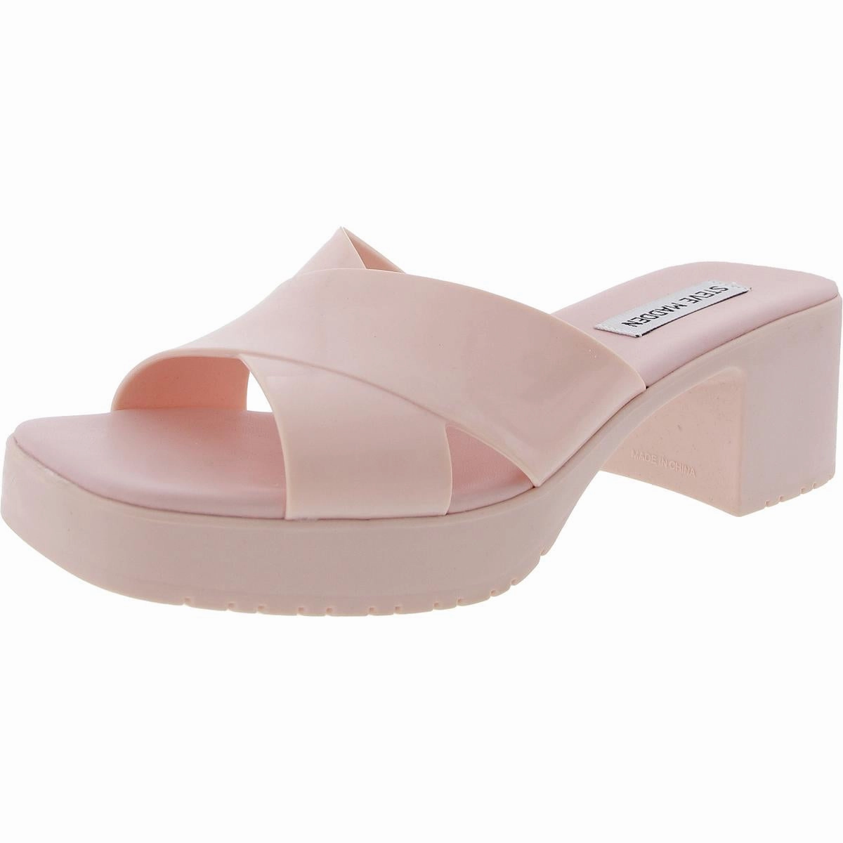 Harley Womens Padded Insole Patent Slide Sandals
