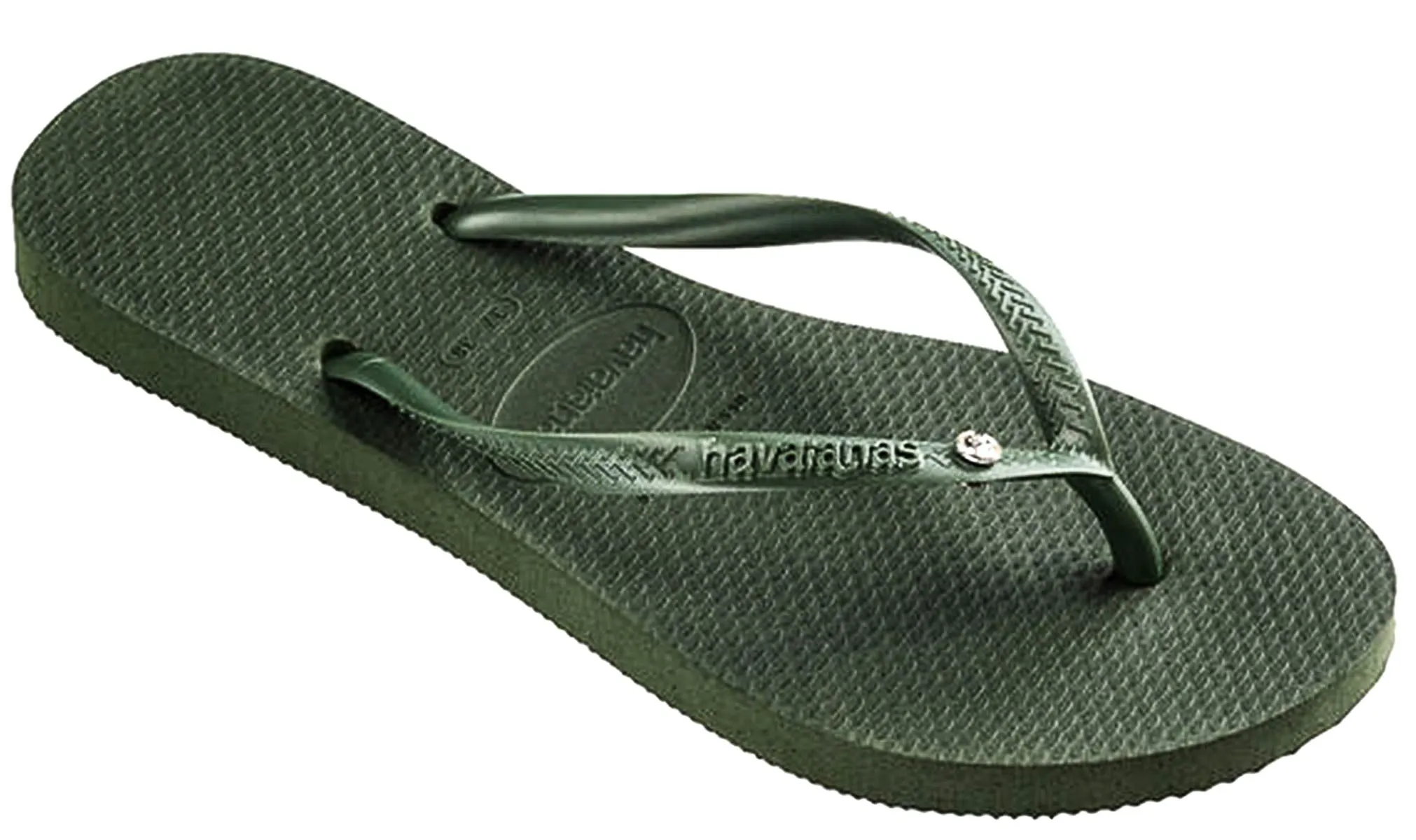 Havaianas Slim Crystal Sw In Olive Green