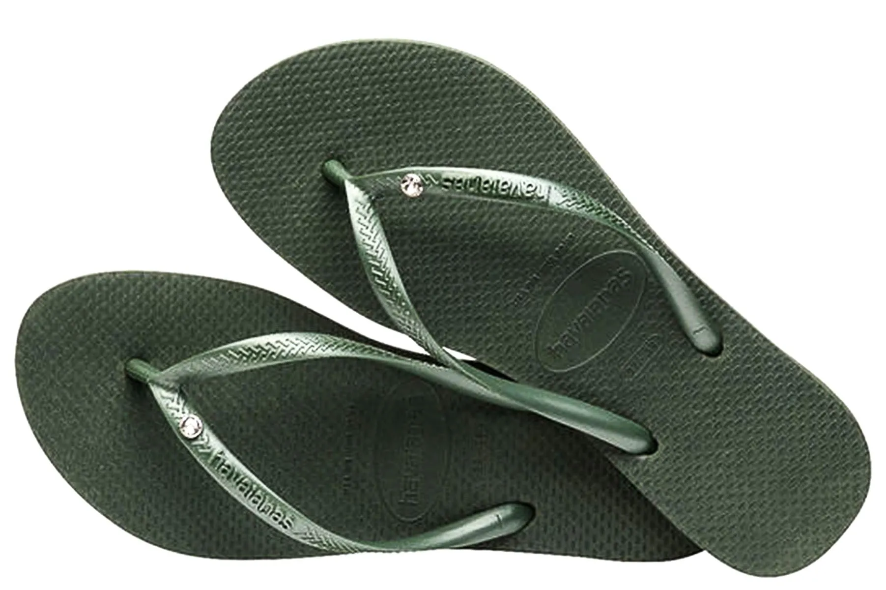 Havaianas Slim Crystal Sw In Olive Green