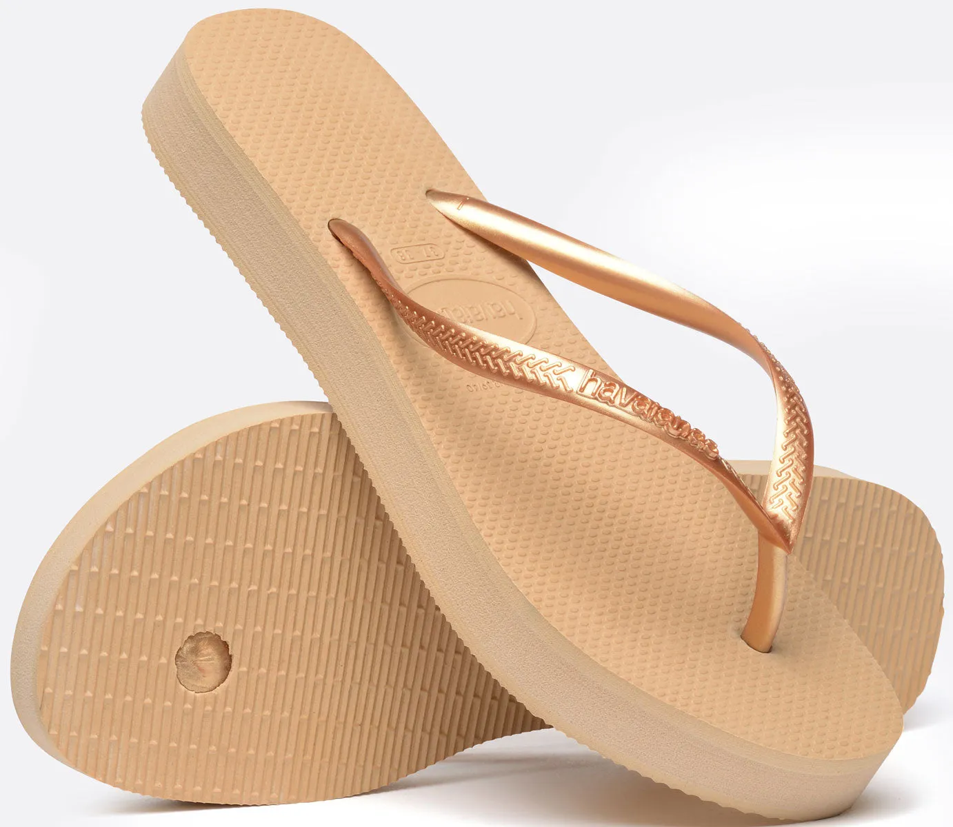 Havaianas Slim Flatform In Gold For Unisex
