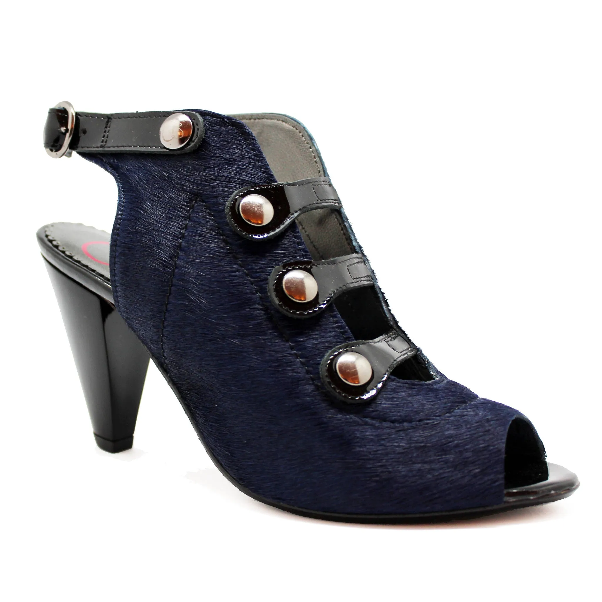 Honey - Navy Pony open toe sandal