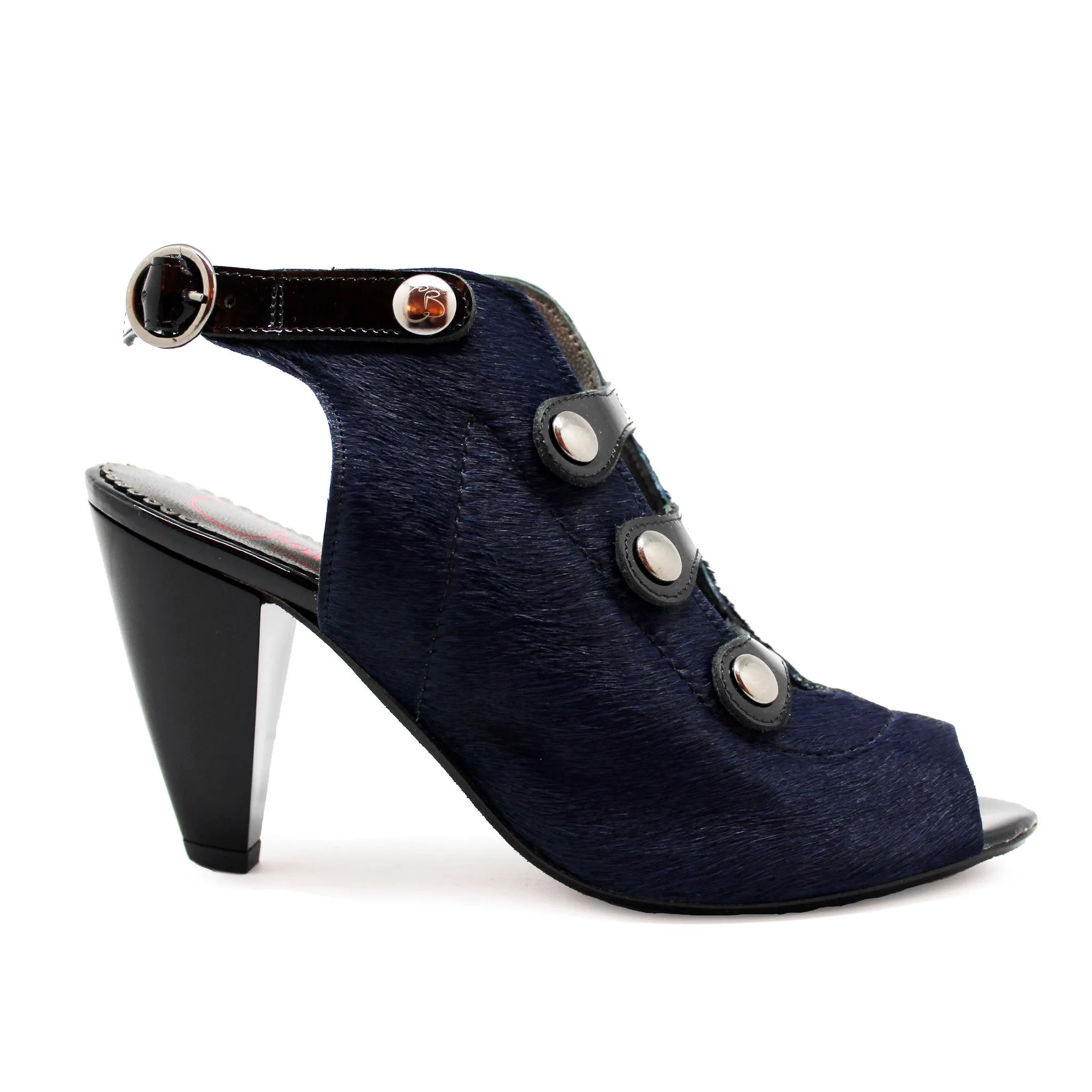 Honey - Navy Pony open toe sandal
