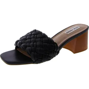 Incentive Womens Braided Block Heel Slide Sandals