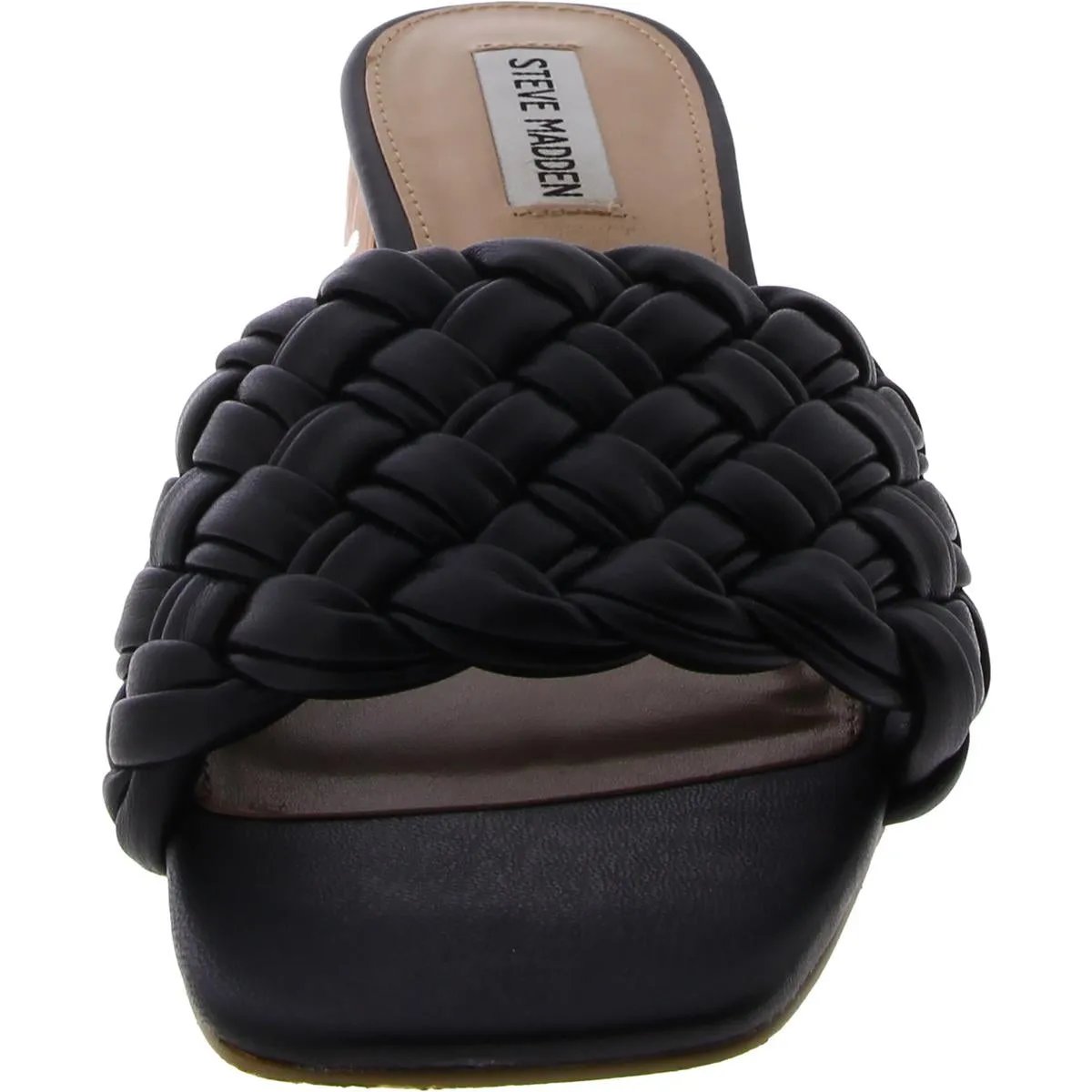 Incentive Womens Braided Block Heel Slide Sandals