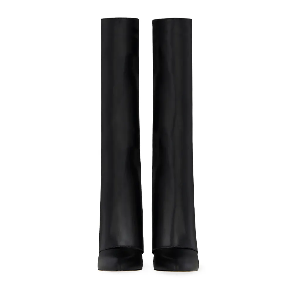 INES BLACK LEATHER