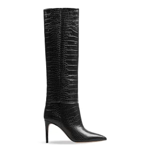 IVORY PRINT CROC BLACK