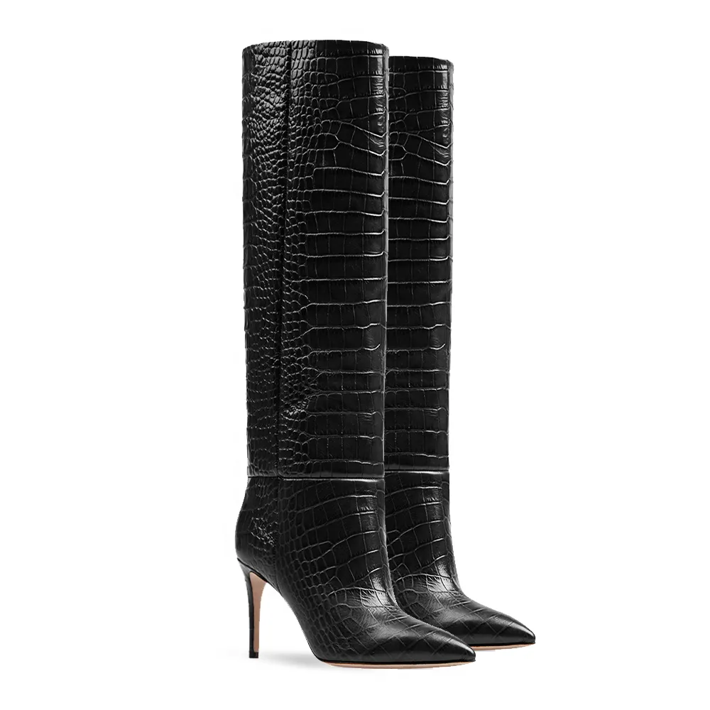 IVORY PRINT CROC BLACK