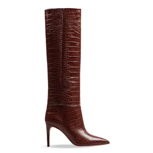 IVORY PRINT CROC BROWN