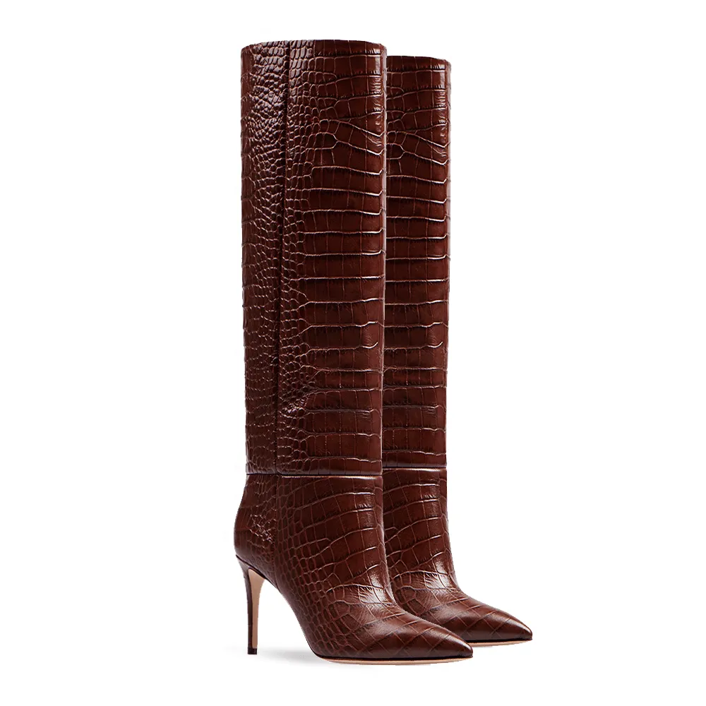 IVORY PRINT CROC BROWN